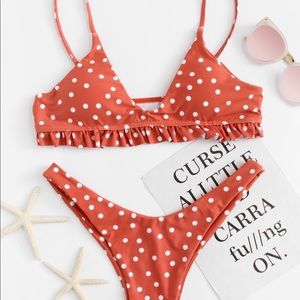 NWT Orange Dot Ruffle Bikini 🍊👙